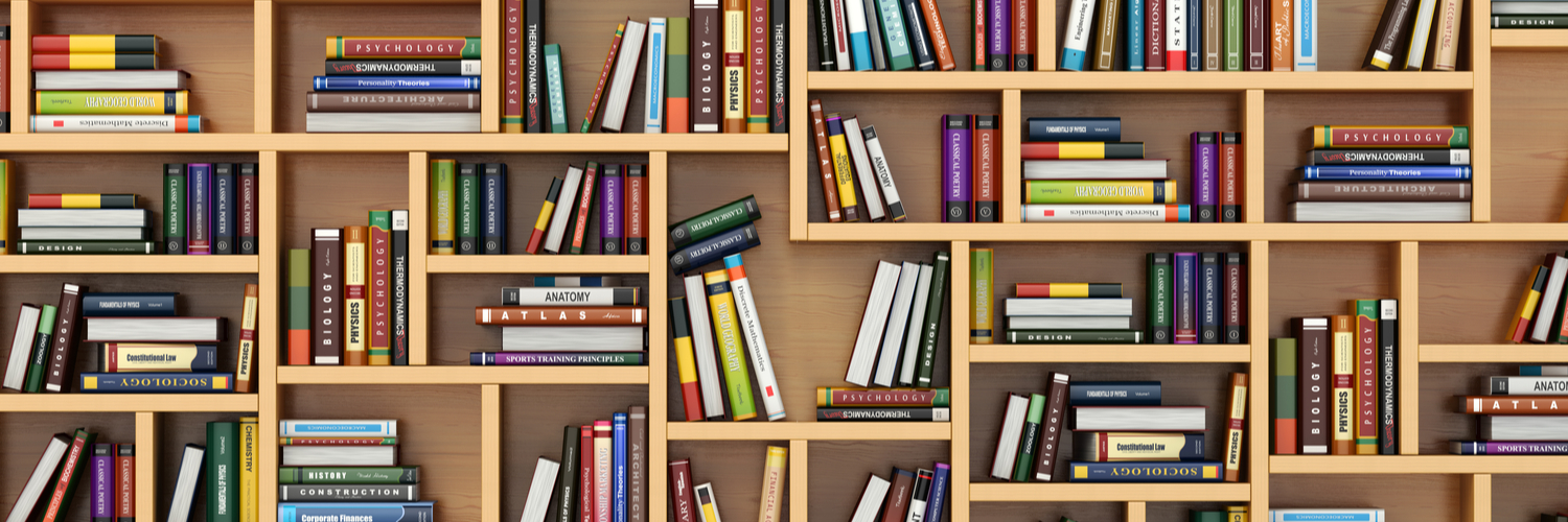 library shelves illustrative only
